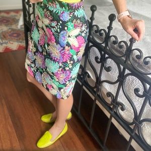 J Crew factory Floral lined pencil skirt